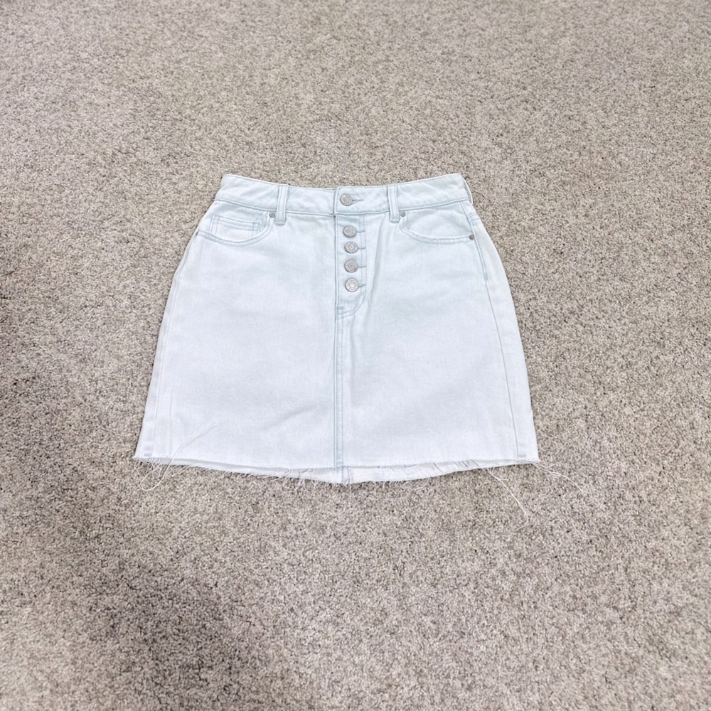 Mini Light Washed Denim Skirt